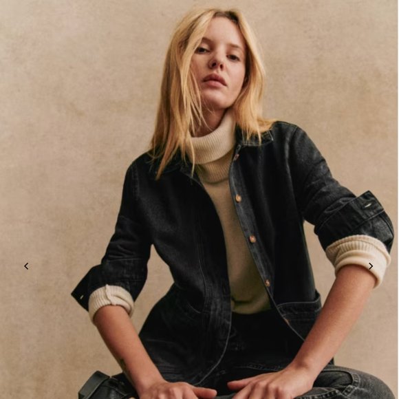 SOLD // Sézane NWT Will Jacket in Washed Black Size L - Picture 4 of 6